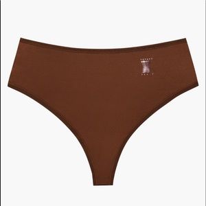 Microfiber High-Waist Thong With Logo Waistband